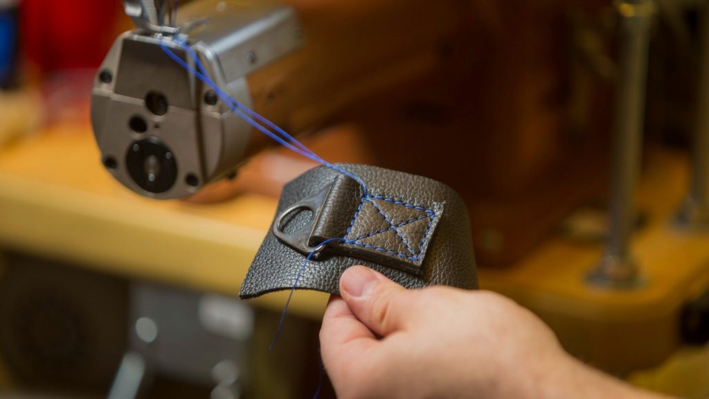 sewing a box leather stitch