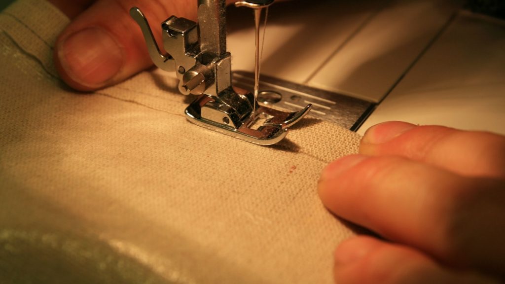 finishing stitching on a thick fabric